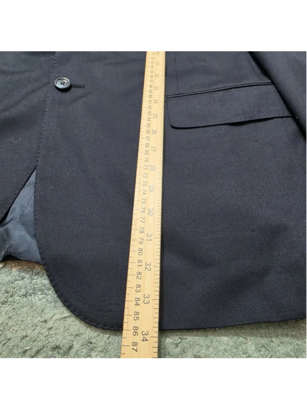 Corneliani Jacket 46L Black 100% Virgin Wool Italy Tailored Mens